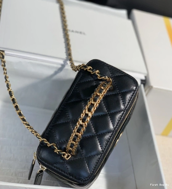 Firstbag Ru SMALL CHANEL WITH CHAIN-16x9.5x8cm CHANELASSIC VANITY 0814